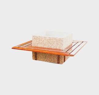 Seduta componibile legno iroko tipo A